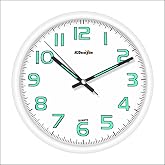 White Frame Beyaz Fosforlu Phosphorous Wall Clock Duvar Saati