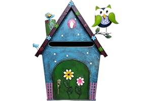 TIN DREAMS FACTORY Buzon Exterior Original Pintado a Mano en Acero, Buzon Exterior Vintage Grande y Rustico para Correos con Cerradura, Decoracion Hogar y Pared en Metal Rustica Exterior e Interior