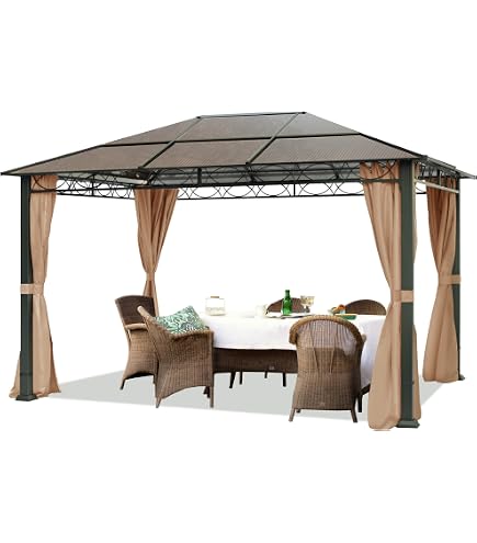 Palram Canopia Monaco Gartenpavillon – 450 X 390 Cm, Mit Polycarbonat-Dach & Aluminium-Gestell