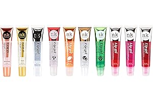 NK MAKE UP SET OF 10 NICKA K Lip Gel (Gold, Rose Gold, Clear, Rosehip, Coconut, Aloe, Mango, Strawberry, Bubble Gum, Cherry)