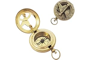 NAUTICAL REPLICA HUB Push Button Brass Pocket Compass Direction Compass Pocket & Gift Compass For Hiking And Camping