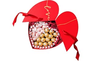ONZA DULCE Y SALADO SWEET & SALTED Onza Caja Chocolates para regalar con forma de Corazón. Cesta de San Valentín rellena de bombones Ferrero Rocher, Kinder Bueno chocolate, Raffaello y Rosas. San valentín regalos mujer y hombre