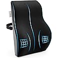 FOVERA Back Support for Office Chair | 2 Years Warranty | Gel Memory Foam Car Seat Back Support, Orthopedic Lumbar Back Rest for Back Pain Relief - Back Pillow for Sitting (Velvet Black, Large)