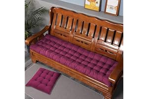 Xpnit Thick Bench Cushion Pad 2 3 Seater,Cotton Garden Bench Pad Cushions 100cm/110cm/120cm,Rectangle Seat Cushion Pads for Outdoor Indoor (100x40cm,Purple)