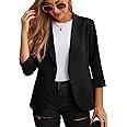 GRECERELLE Women's Blazer Suit Elegant 3/4 Sleeve Jackets Business Casual Work Office Blazer Jacket Suiting & Blazers Cardigans with Pockets Button for Ladies