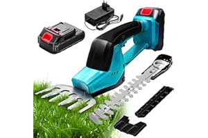 KingSom Tagliasiepi a Batteria, Tagliasiepi Elettrico e Tosaerba 2 in 1, 21 v Forbici Tagliaerba a Batteria e Caricabatteria, Taglia Siepi da Giardino: 35 cm (Rifilasiepi) / 13 cm (per Erba)