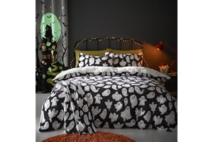 Bedlam – Halloween läskigt spöke fleece påslakan – enkel sängkläder storlek (140 x 200 cm) – vändbar design – mjuk och mysig