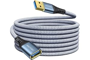 ANDTOBO Cable Alargador USB 3.0 5M, Cable USB 3.0 Macho A Hembra Extensor de alta velocidad de transferencia de datos 5Gbps Para Gamepad, Impresora, Webcam, Teclado USB, Pendrive, Disco Duro