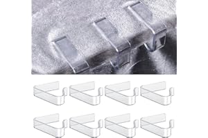 Luter 8pcs Pince à Nappe Plastique Transparente, Porte-Nappe pour Table d'Épaisseur 1,7-3,5cm - Noël, Fête, Mariage d'Intérieur et d'Extérieur