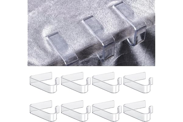 Luter 8pcs Pince à Nappe Plastique Transparente, Porte-Nappe pour Table d'Épaisseur 1,7-3,5cm - Noël, Fête, Mariage d'Intérieur et d'Extérieur