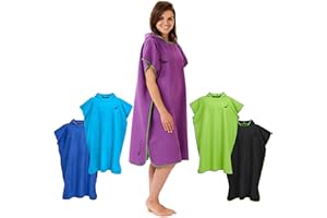 Fit-Flip Poncho de Surf - Ligero, Compacto y de Secado rápido - Toalla para cambiarse para Mujeres y Hombres - Albornoz natación de Microfibra Playa