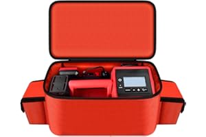 Tanmqin Air Compressor Bag Compatible with Milwaukee M18 Inflator 2848-20, Air Pump Carrying Box for Milwaukee Tools,Storage Holder for 18V 3.0/4.0/5.0/6.0/6.5/7.0/8.0/9.0Ah Battery (Case Only)-Red