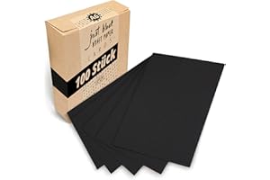 Japun - Cartes postales vierges, jeu de cartes en papier (100 pièces) à concevoir, étiqueter ou imprimer soi-même - 300 g/m² - DIN A6-105 x 148 mm - noir