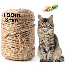 Corde Sisal Naturel 50m Ø8mm - Cordelette Jardinage, Bricolage, Arbre à Chat