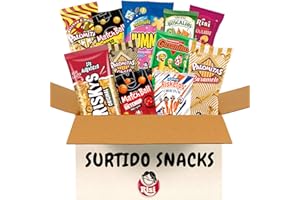 RISI Surtido - Risketos, Palomitas Ketchup, Caramelo y Chocolate, Triskys, Gusanitos, Jummy. Pack Aperitivo Salado y Dulce.