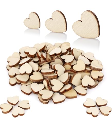 PATIKIL Holzherzen 30 Mm – 100 Stück Unvollendet, Aus Naturholz, Für Bastelprojekte & Weihnachtsdekoration
