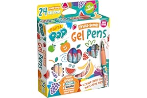 Paint Pop - Fruity Scents Gel Pens For Kids - 8 Classic, 8 Glitter and 8 Shimmery Metallic Coloured Scented Pens - Mess-Free, Fast Drying Action, Easy Clean Up, Multi-Surface, Creative Fun - 3+ Years