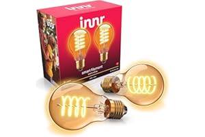 innr Lampadina Smart E27 Zigbee, Funziona con Hue* e Alexa (Bridge Richiesto), Filament Lampadine LED Luce Bianca Calda, Lampadine Dimmerabile, 550 lumen - 2 pezzi