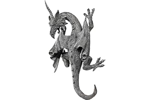 Design Toscano PD1376 Rzeźba ścienna z rogatego smoka Devonshire, 33 cm, żywica poliestrowa, szary kamień