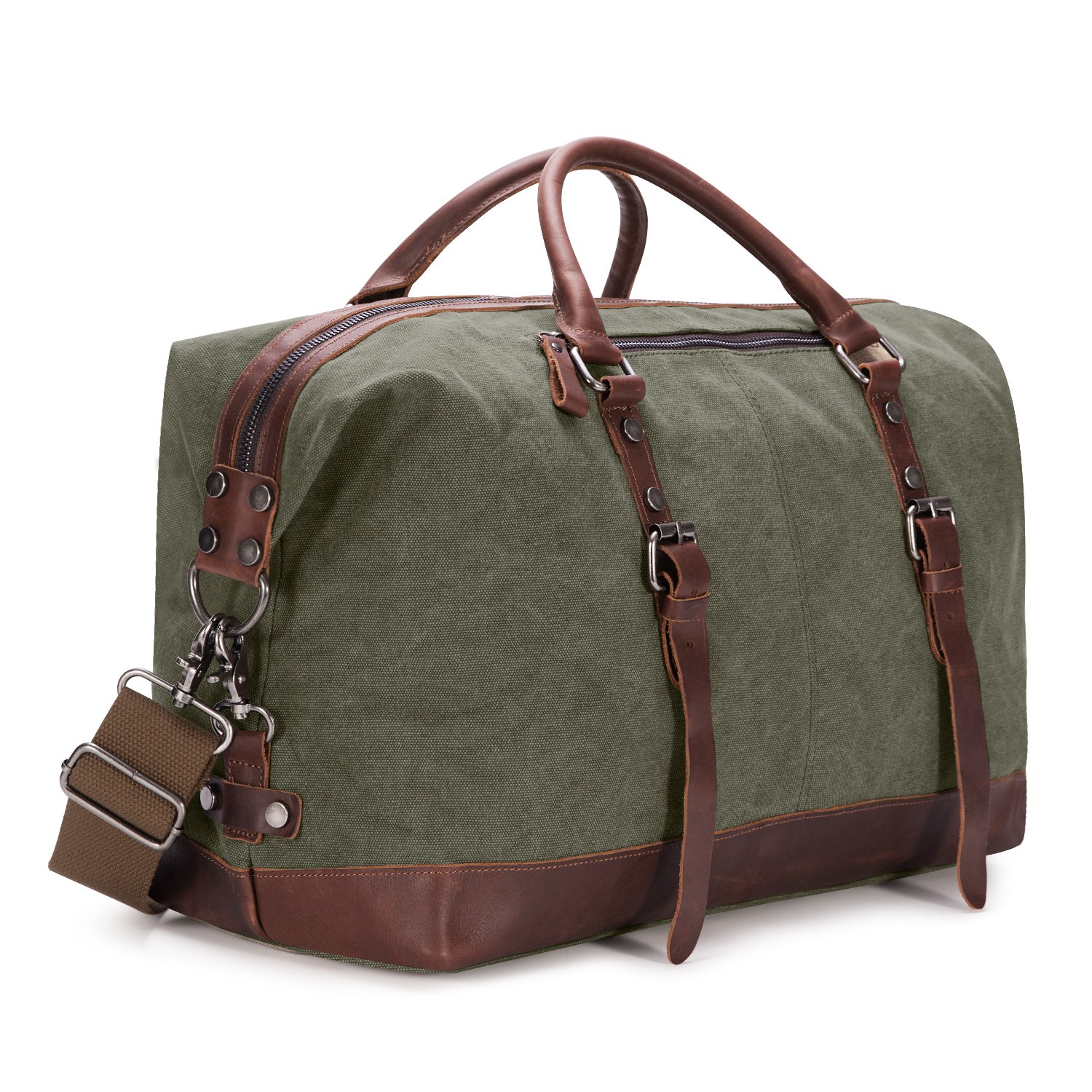 Men's Canvas And Leather Overnight Bag