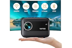 【Enfoque Eléctrico】 Mini Proyector Portátil 5G WiFi Bluetooth, 13000 Lúmenes TOPTRO Proyector Full HD Soporte 1080P ±40°Corrección Vertical, Proyector Cine En Casa para Teléfono/TV Stick/PS5 USB HDMI