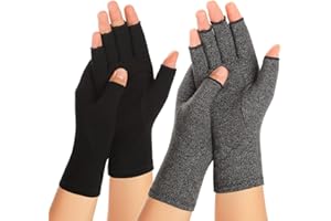 Zexhoor 2 Paar Arthritis Kompressionshandschuhe für Damen und Herren, Karpaltunnelschmerzlinderung, fingerlos für Tippen und tägliche Arbeit