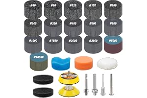 331 stycken våtslippapper, kardborreband, 50 mm, korn 60–10 000 slippapper för skruvdragare/borrmaskin, slipkuddar, grovfint vattenslippapper för bil, metall, trä, färg