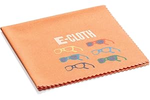E-Cloth Glasses Microfibre Cloth, Streak-Free Cleaning Cloth for Sunglasses, Eyeglasses and Lens, Orange, 1 Pack