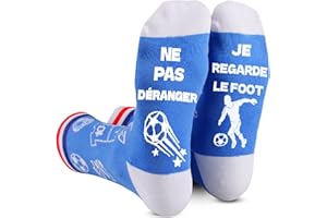 Szhhrxi Chaussette Foot, Chaussette Rigolote Homme, Idée Cadeau Fan de Foot, Chaussettes Drole Cadeaux d'Anniversaire pour Garcon Papa Mari