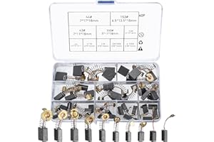 Tenbrachian 40 Stück Kohlebürsten Ersatz, 10 Größen Ersatz Kohlebürsten Motorkohlen, Elektrowerkzeug Kohlebürsten Schleifkohle Carbonstift Kohlebürsten für Winkelschleifer Bohrhämmer Kohlemotorbürsten