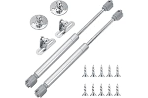 Stolmet Gasdruckfeder Gasdruckdämpfer 80N 2 Stück Komplettset Mit Befestigungselementen Möbel Dämpfer Für Schranktüren Gasfeder Stahl Kunststoff Grau