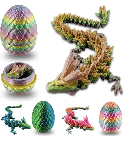Œufs De Dragon 3D Avec Dragon - Lot De 2 Figurines Realistes - Décoration Fantasy Pour Enfants/Adults