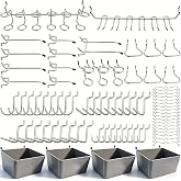 Pegboard Hooks Assortment with Pegboard Baskets, Peg Locks, for Organizing Various Tools, 80 Pieces