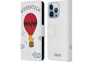 Head Case Designs Licenciado Oficialmente Peanuts Woodstock Personajes Carcasa de Cuero Tipo Libro Compatible con Apple iPhone 13 Pro