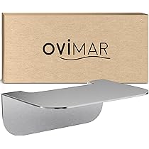 ovimar badkamerplank Flakstadoy | roestvrij staal | zwart mat | glazen legplank om te boren