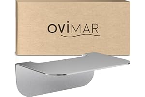 ovimar Mensola da bagno per il collo | acciaio inox | argento | senza foratura | da appendere in bagno o in cucina | per riporre o come piccola mensola per vari utensili da bagno