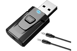 PNGKNYOCN USB Bluetooth 5.0 avec 3.5mm AUX 4-en-1 Adaptateur récepteur émetteur Audio sans Fil pour TV/système Audio Domestique