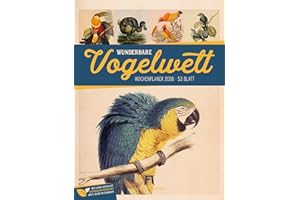 Wunderbare Vogelwelt Wochenplaner Kalender 2026 | Informativer Vogel-Wochenkalender im Hochformat (25x33 cm) | Vintage & Retro | Rätsel & Sudokus