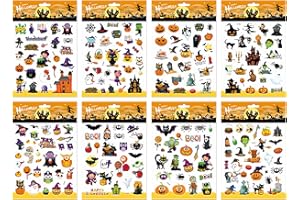 MICJLLT 8 Pcs Halloween Puffy Stickers for Kids Gifts,Happy Halloween Stickers Scrapbooking Including Pumpkins Ghost,Halloween Stickers Party Bag Filler Self Adhesive Craft Stickers Trick or Treat Party