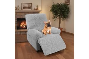 LiveGo Recliner Chair Cover Stretch Jacquard Slipcover for 1, 2, 3 Seater Recliners, Washable Furniture Protector for Lazyboy, Electric Chairs, and Pet-Friendly Couch Covers