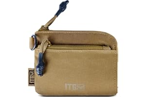 1TG TACTICAL Mały portfel, portmonetka 500D Cordura, mały portfel z zamkiem błyskawicznym, dla mężczyzn i kobiet, brązowy (Coyote Braun), 15*10*5, Nowoczesny