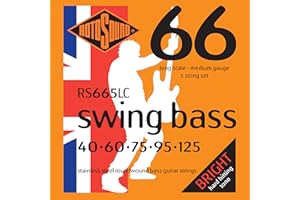 Rotosound Cuerdas para bajo eléctrico SWING 66 STAINLESS SETS 5-Cuerdas RS665LC Acero inoxidable Medium 40-125