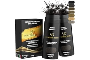 SD SALVATHOR DURAN Fibre cheratina per capelli Salvathor Duran 25 g – Pack da 2 unità (2 x 25 g) di Fibre Cheratina per Capelli – Cheratina per Capelli Naturale (Castano Scuro)