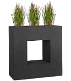 Pflanzwerk® Maceta Fibra de Vidrio Vista Granito Antracita 92x45x27cm XXL *Resistente a Las heladas* *Protección UV* *Calidad Europeo Pflanzwerk® Maceta Fibra de Vidrio Vista Granito Antracita 92x45x27cm XXL *Resistente a Las heladas* *Protección UV* *Calidad Europeo