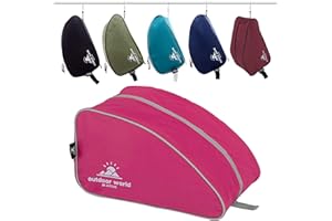 OUTDOOR WORLD BE ACTIVE Outdoor World Premium Schuhtasche – Wasserabweisend, mit weitem Reißverschluss, Unisex – Schuhtasche für Wander, Fußball, Rugby- und Golfschuhe–Geeignet für Erwachsene, Kinder, Herren und Damen (Rosa)