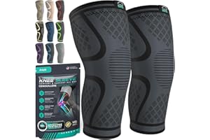 Modvel Compression Knee Brace for Women & Men, 2-Pack Knee Brace for Running Knee Pain, Knee Support Compression Sleeve, Workout Sports Knee Braces for Meniscus Tear, ACL & Arthritis Pain Relief