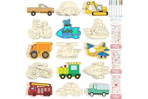 TOPJOWGA Automobile Bricolage Bois de Kit, 61 Pièces Automobile en Bois Loisir Créatif, Décoratifs en Bois Automobile, Automobile Loisirs Creatif Activites Manuelles en Bois pour DIY Peinture