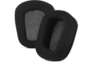Yizhet Zamienne nauszniki kompatybilne z Logitech G933 G633 G533, wymienne nauszniki, ze skóry proteinowej i pianki pamięcią kształtu, 1 para, czarne