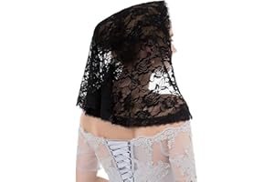 Hayaww Voile en dentelle Voile D'église Chapeau Écharpe Église Mantille Catholique Foulard Écharpe En Dentelle Voile De MariéE De Mariage Pour Femme Messe Latin Prier Ceremonie Mariage