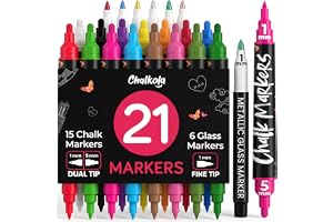 Chalkola 21 Chalk Markers Dual Tips